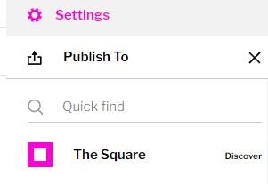publish to the square